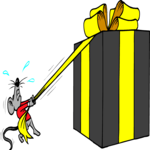 Mouse Opening Gift Clip Art