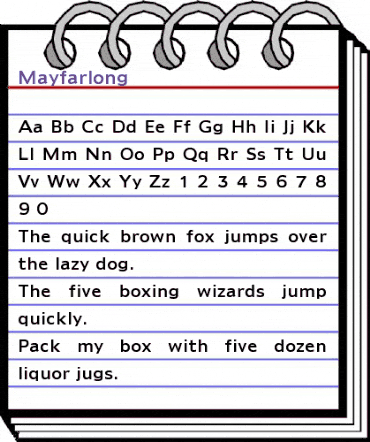 Mayfarlong Regular animated font preview