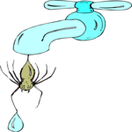 Spider in Faucet Clip Art