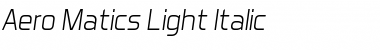 Aero Matics Light Italic Font