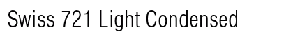 Swiss 721 Light Condensed Font Swiss 721 Light Condensed Font Preview
