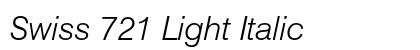 Swiss 721 Light Italic Font Swiss 721 Light Italic Font Preview