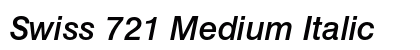 Swiss 721 Medium Italic Font Swiss 721 Medium Italic Font Preview